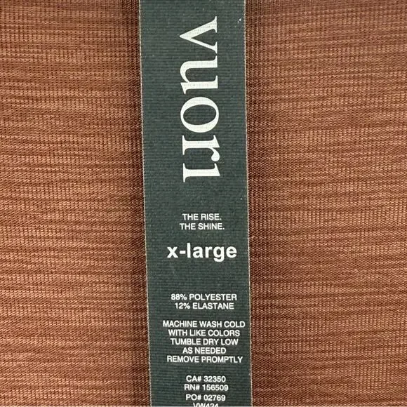 Vuori All Day Jumpsuit Short Sleeve Rolled Crop Terracotta Heather Brown Size XL - Picture 13 of 14